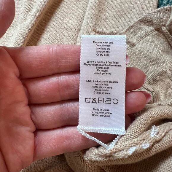 Lunya Cozy Cotton Silk Relaxed Pant Nutmeg Heather Wide Leg Drawstring M New - Picture 10 of 14